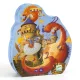 Djeco 7256 Formadobozos puzzle - Vaillant és a sárkány - Vaillant and the dragon