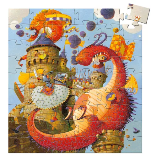 Djeco 7256 Formadobozos puzzle - Vaillant és a sárkány - Vaillant and the dragon