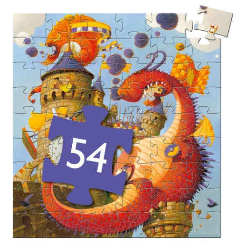 Djeco 7256 Formadobozos puzzle - Vaillant és a sárkány - Vaillant and the dragon