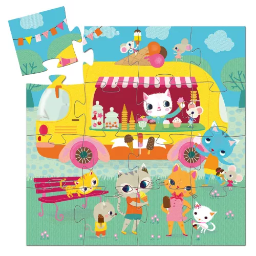 Djeco 7264 Mini puzzle - Fagyis kocsi - Ice cream truck