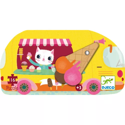 Djeco 7264 Mini puzzle - Fagyis kocsi - Ice cream truck