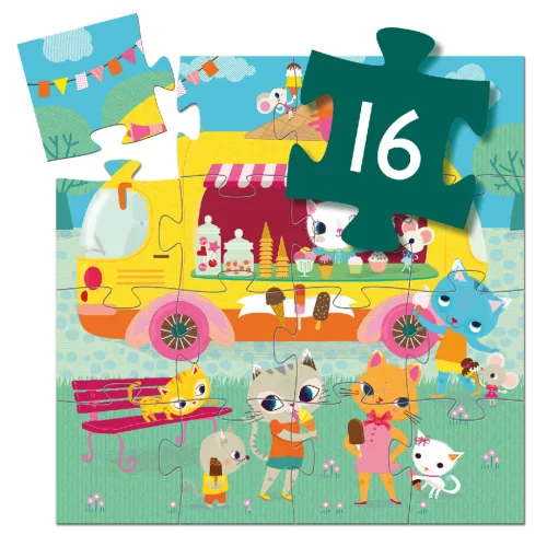 Djeco 7264 Mini puzzle - Fagyis kocsi - Ice cream truck