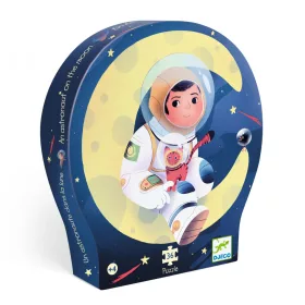   Djeco 7301 Formadobozos puzzle - Űrhajós a holdon, 36 db-os - An astronaut on the moon