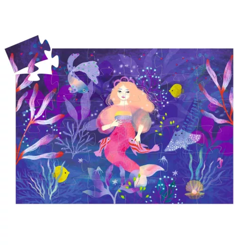 Djeco DJ07303 Formadobozos puzzle - Ella a sellő, 36 db-os - Ella, the mermaid