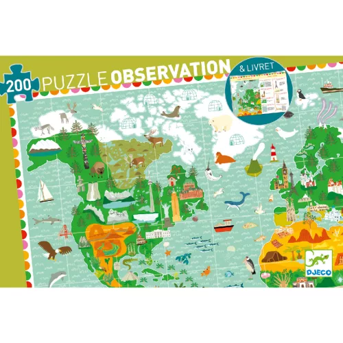 Djeco 7412 Megfigyeltető puzzle - Lenyűgöző világ 200 db-os