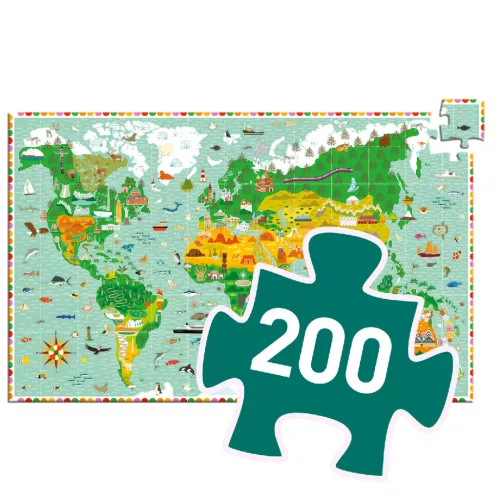 Djeco 7412 Megfigyeltető puzzle - Lenyűgöző világ 200 db-os