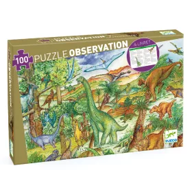 Djeco 7424 Megfigyeltető puzzle - Dinoszauruszok 100 db-os