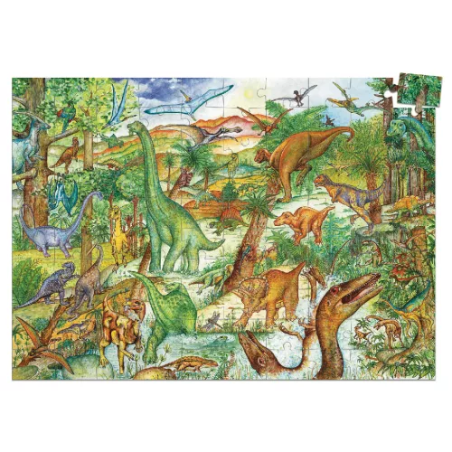 Djeco 7424 Megfigyeltető puzzle - Dinoszauruszok 100 db-os