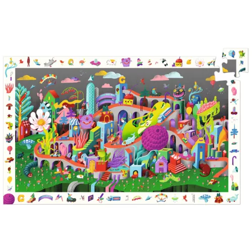 Djeco 7462 Megfigyeltető puzzle - Őrült város, 200 db-os - Crazy Town - 200 pcs - FSC MIX