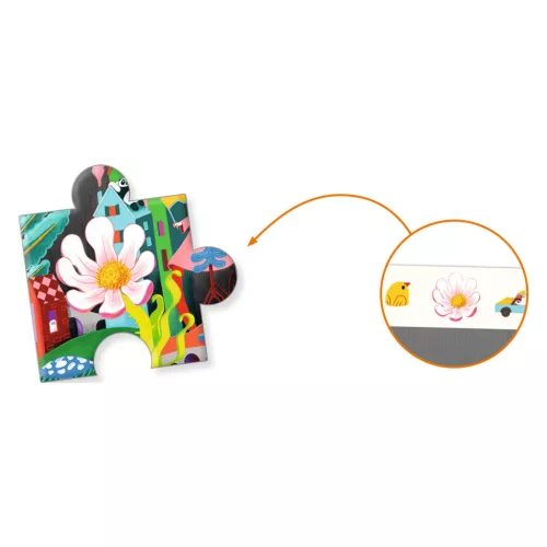 Djeco 7462 Megfigyeltető puzzle - Őrült város, 200 db-os - Crazy Town - 200 pcs - FSC MIX