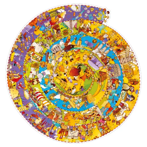 Djeco 7470 Megfigyeltető puzzle - Történelem, 350 db-os spirál puzzle - History + booklet