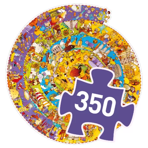 Djeco 7470 Megfigyeltető puzzle - Történelem, 350 db-os spirál puzzle - History + booklet