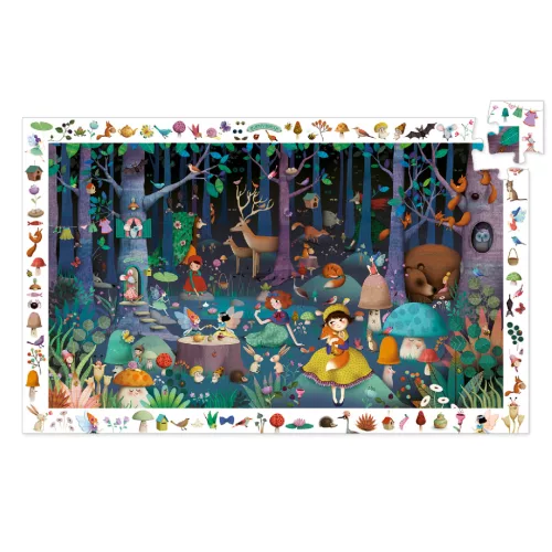 Djeco 7504 Megfigyelő puzzle - Az elvarázsolt erdő 100 db Djeco