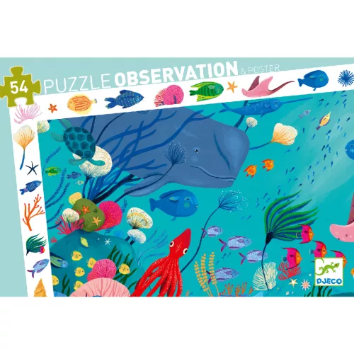 Djeco 7562 Megfigyeltető puzzle - Tengerben, 54 db-os - Aquatic