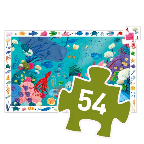 Djeco 7562 Megfigyeltető puzzle - Tengerben, 54 db-os - Aquatic