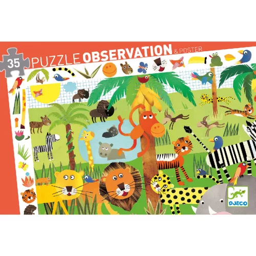 Djeco 7590 Megfigyeltető puzzle - Dzsungel - Jungle