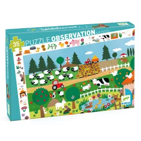   Djeco 7591 Megfigyetetlő puzzle - A farm, 35 db-os - The farm