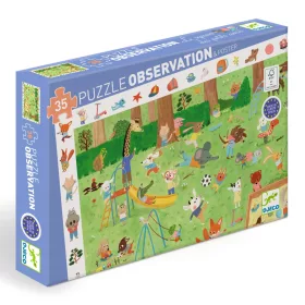   Djeco 7596 Megfigyeltető puzzle - Kisbarátok a kertben, 35 db-os - Little friends' garden - 35 pcs - FSC MIX