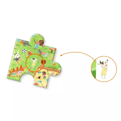 Djeco 7596 Megfigyeltető puzzle - Kisbarátok a kertben, 35 db-os - Little friends' garden - 35 pcs - FSC MIX