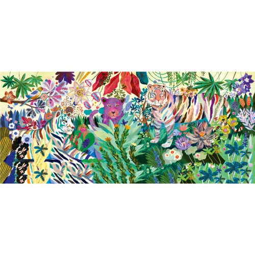 Djeco 7647 Művész puzzle - Szivárvány tigrisek 1000 db