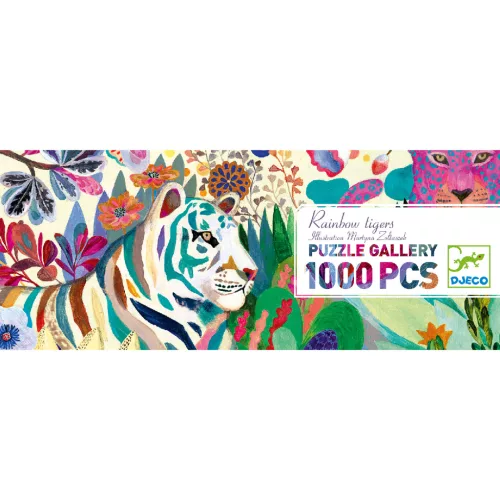 Djeco 7647 Művész puzzle - Szivárvány tigrisek 1000 db