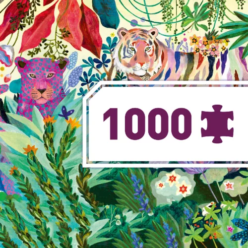 Djeco 7647 Művész puzzle - Szivárvány tigrisek 1000 db
