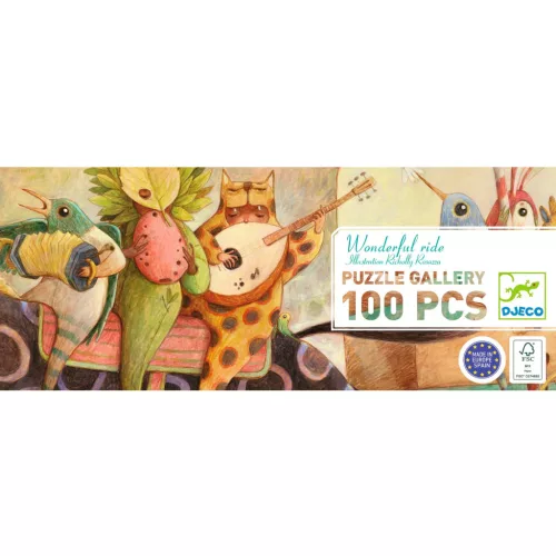 Djeco 7681 Művész puzzle - Csodálatos utazás, 100 db-os - Wonderful ride - 100 pcs - FSC MIX