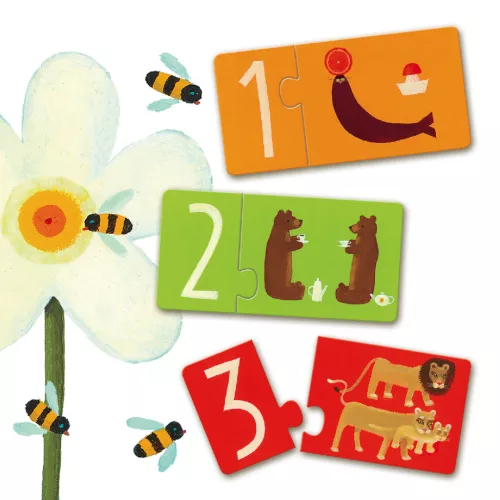 Párosító puzzle - Számok, 20 db-os - Numbers
