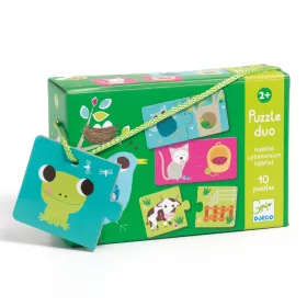   Djeco Párosító puzzle - Ki hol lakik, 20 db-os - Habitat (DJ08164)