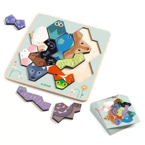 Djeco DJ08226 Fejlesztő játék - Állatformák kirakója - Eduludo FormAnimo