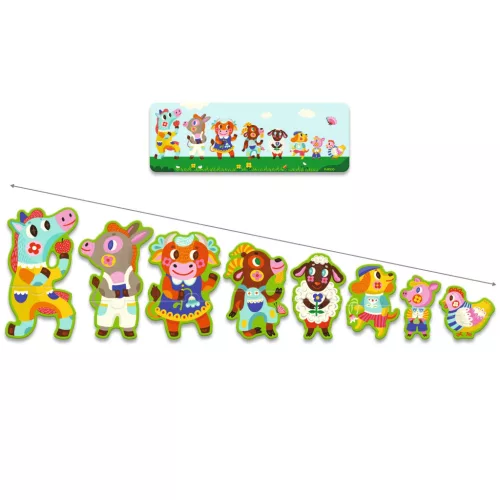 Sorozatkirakó puzzle - Nagyok és kicsik a tanyán, 16 db-os - Big and small on the farm