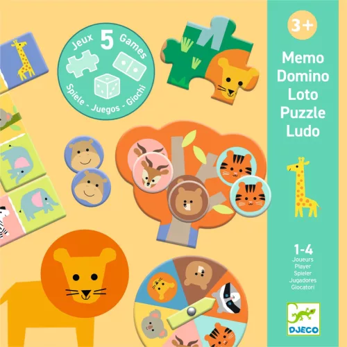 Társasjáték - 5 az 1-ben a savannán - Savannah animals, 5 GAMES