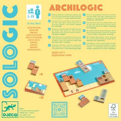 Djeco DJ08590 Logikai játék - Építész logika - Archilogic