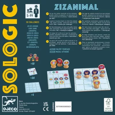 Djeco DJ08592 Logikai játék - Zizi állatok - Zizanimal