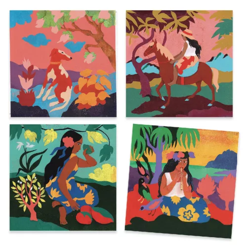 Djeco Inspirációk: Polinézia kreatív készlet – Festő szett Paul Gauguin stílusában (DJ09372)