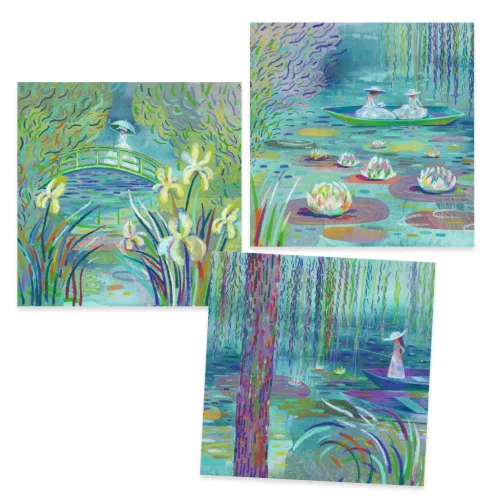 Djeco 9384 Művészeti műhely - Tavirózsák - Inspired by Claude Monet - Water Lily