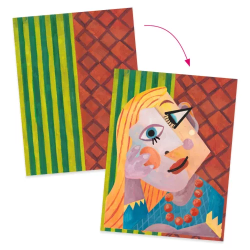 Djeco Művészeti műhely - Kubus fejek - Inspired by Pablo Picasso - Square Heads (DJ09386)