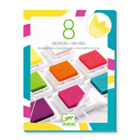   Djeco Kreatív eszközök - Nyomdapárna készlet, 8 pop szín - 8 ink pads and 1 cleaner - pop (DJ09798)