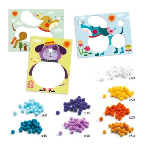 Pompom-kép készítés - Simogatni való kutyák - Dogs to stroke