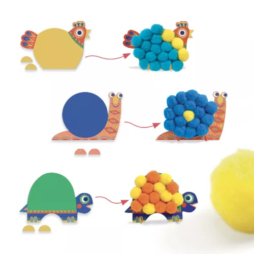 Pompom-kép készítés - Óriáspompomos állatok - Fluffy animals