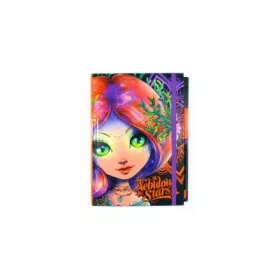 Vonalas jegyzetfüzet fekete tollal - narancs