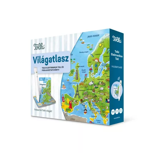 Tolki Interaktív foglalkoztató könyv tollal készletben - Világatlasz
