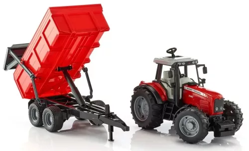Bruder Massey Ferguson 7480 traktor billenős pótkocsival (02045)