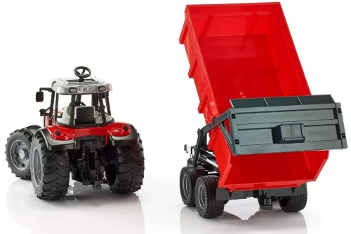 Bruder Massey Ferguson 7480 traktor billenős pótkocsival (02045)