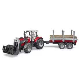   Bruder Massey Ferguson 7480 Homlokrakodóval és rönkszállitóval (02046)
