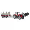 Bruder Massey Ferguson 7480 Homlokrakodóval és rönkszállitóval (02046)