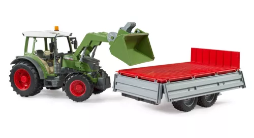 Bruder Fendt Vario 211 traktor homlokrakodóval és pótkocsival (02182)