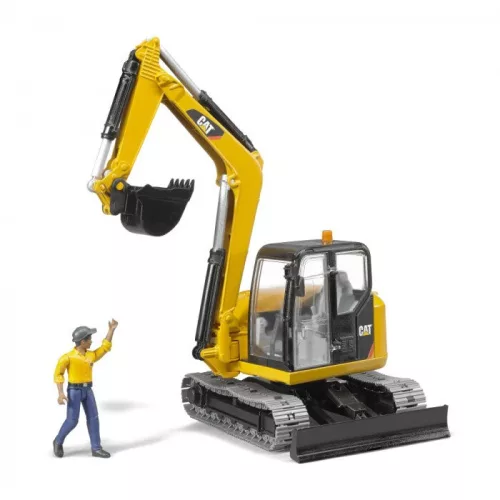 Bruder Cat Mini Excavator munkással (02466)