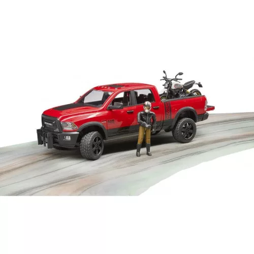 Bruder RAM 2500 Pick up Ducati motorral és motorossal (02502)