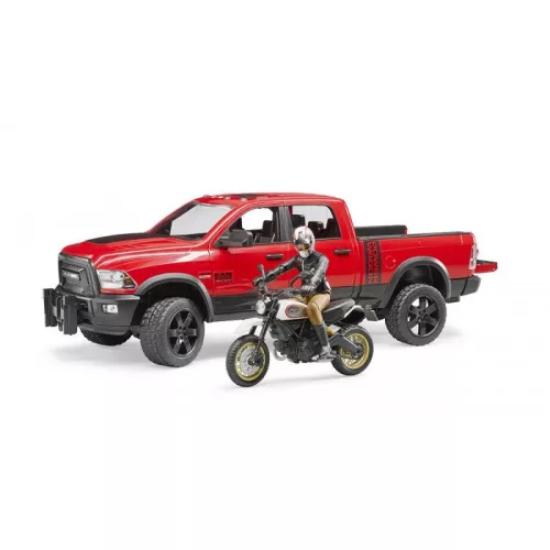 Bruder RAM 2500 Pick up Ducati motorral és motorossal (02502)